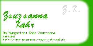 zsuzsanna kahr business card